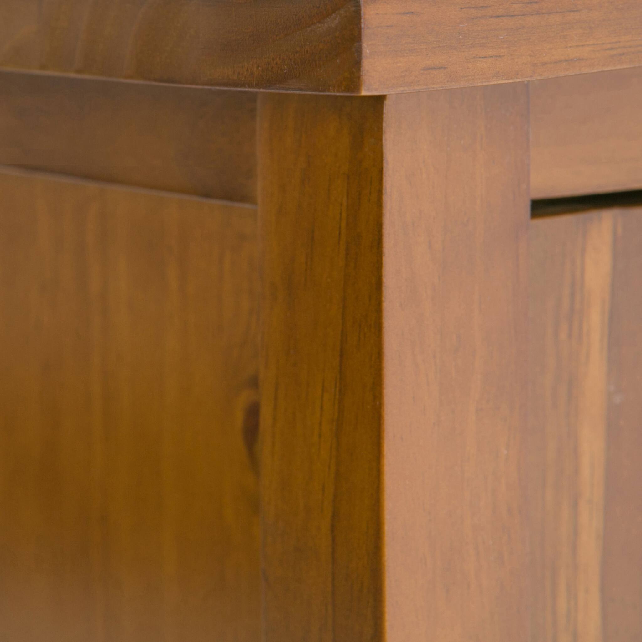 Alt View 14. Simpli Home - Warm Shaker Solid Wood 32 inch Wide Transitional Low Storage Cabinet - Light Golden Brown.