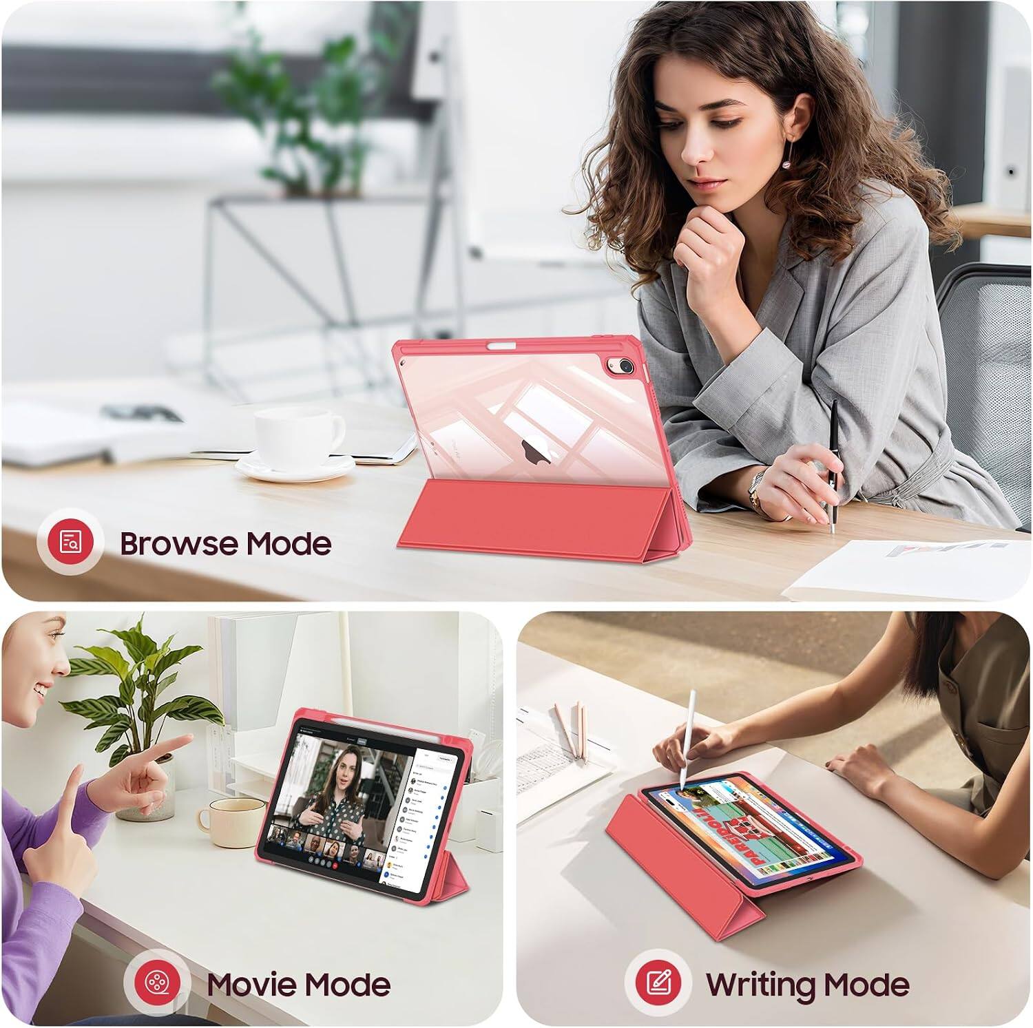 Fintie Clear Case for iPad Air 11 inch (M4/M3/M2) & iPad Air 4th/5th ...
