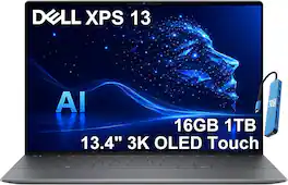 Dell - Upgraded - XPS 13 - Copilot+ PC - 13.4" 3K OLED Touchscreen Laptop - Snapdragon X Elite X1E-80-100 - 16GB RAM – 1TB SSD - Win11Pro - Graphite