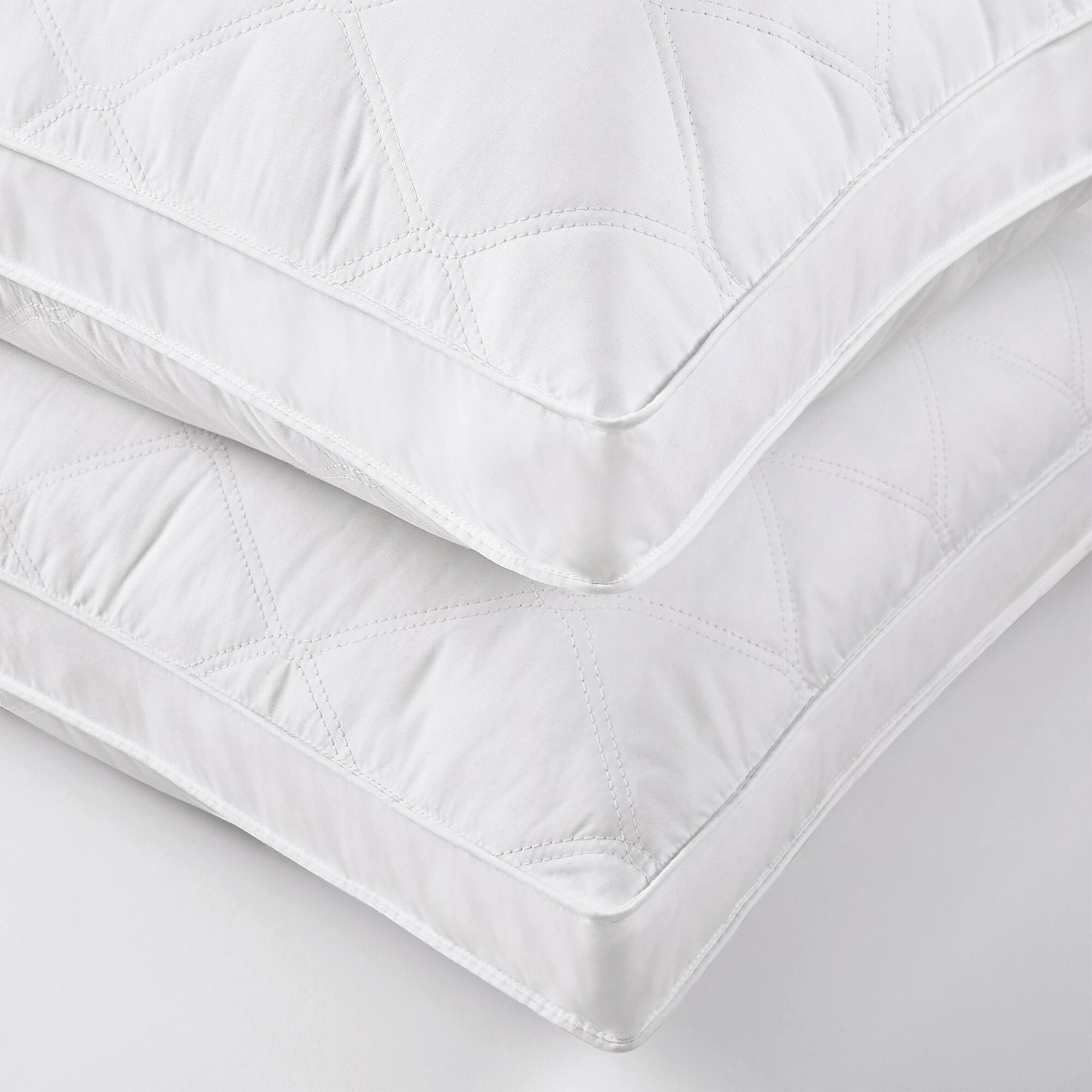 Back. Peace Nest - Peace Nest 2 Pack Quilted Goose Feather Down Pillow - White.