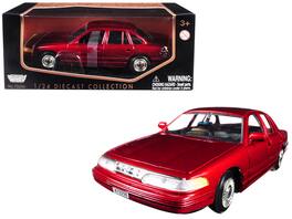 1998 Ford Crown Victoria 1/24 Diecast Model Car by Motormax - Metallic Red