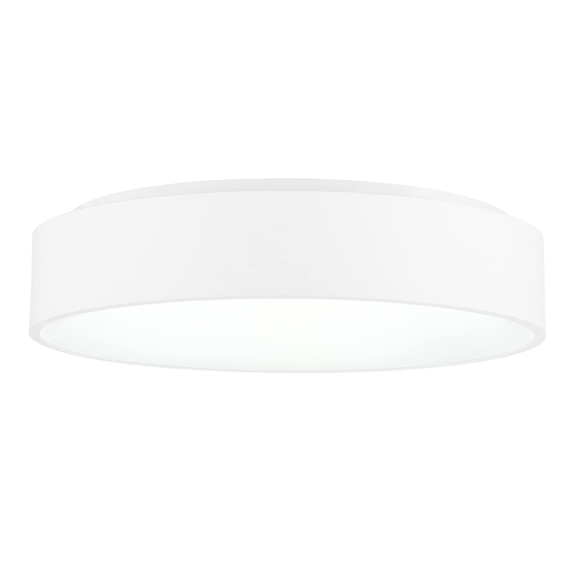 Angle. CWI Lighting - Arenal LED Drum Shade Flush Mount With White Finish - White.