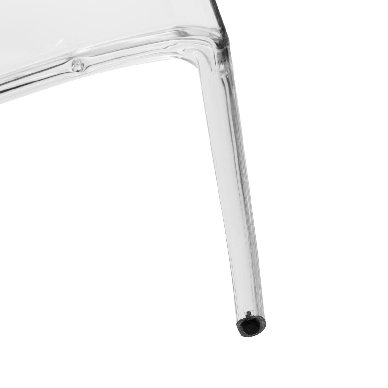 Alt View 4. LeisureMod - Murray Modern Stackable Acrylic Accent Dining Chair with Transparent Seat for Dining Room, Kitchen & Office - Clear.