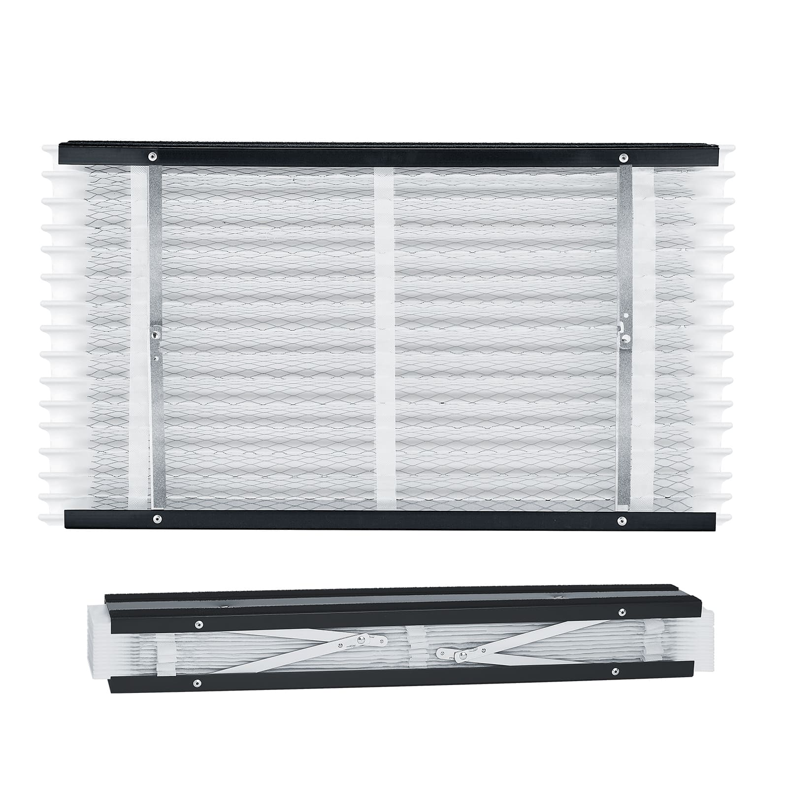 VEVOR - 16 x 28 x 4 Furnace Filter, MERV 13 HVAC Ac Filters,12-Month Electrostatic Pleated Air Conditioner Filters - Black and White