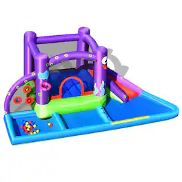 Ecooso - Inflatable Water Slide Castle Bounce House, No Blower
