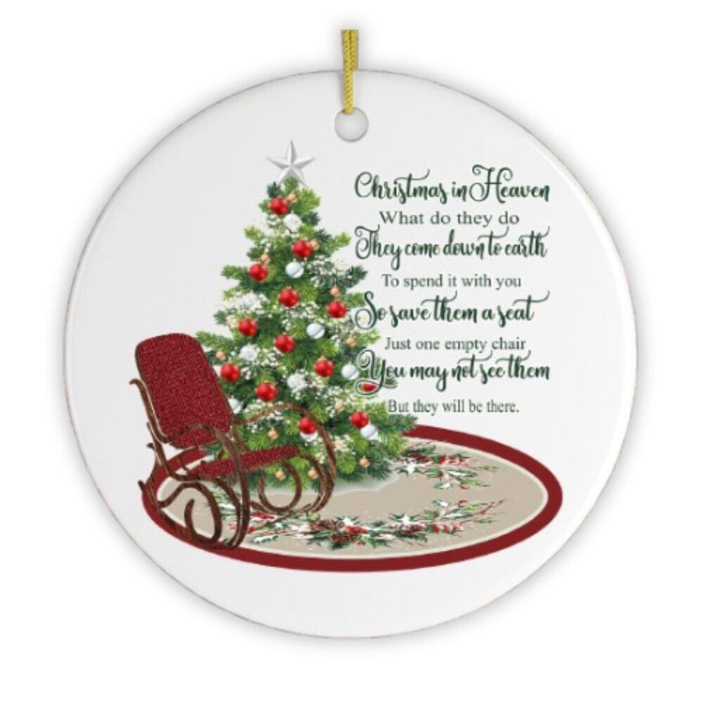 OrnamentallyYou - Christmas in Heaven Quote Ornament Version 1 - Multi-colored