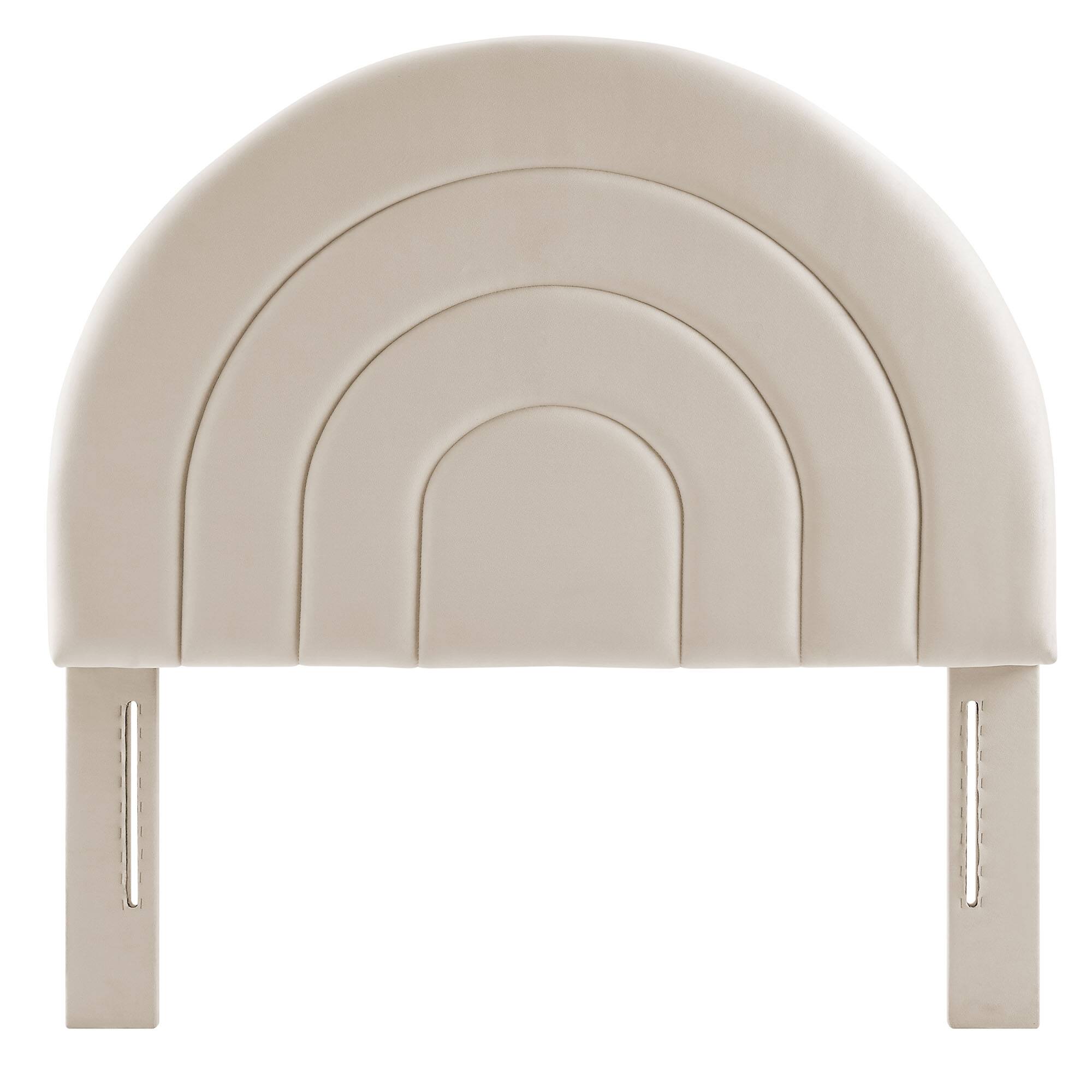 Back. Modway - Solana Arched Performance Velvet Twin Headboard by Modway - Oatmeal.