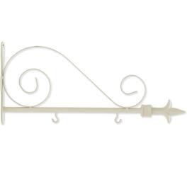 K&K Interiors - Scroll Design Metal Arrow Sign Holder 8 x 17.5 x 3 - White