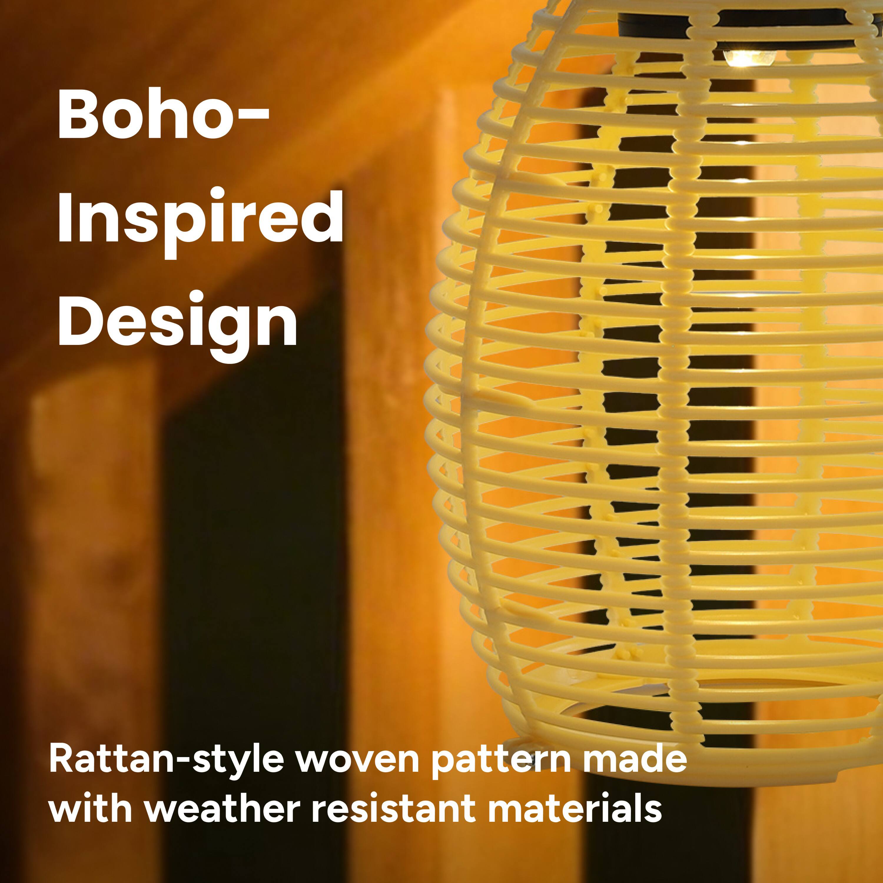 Boho-Inspired Design

Rattan-style woven pattern made with weather resistant materials