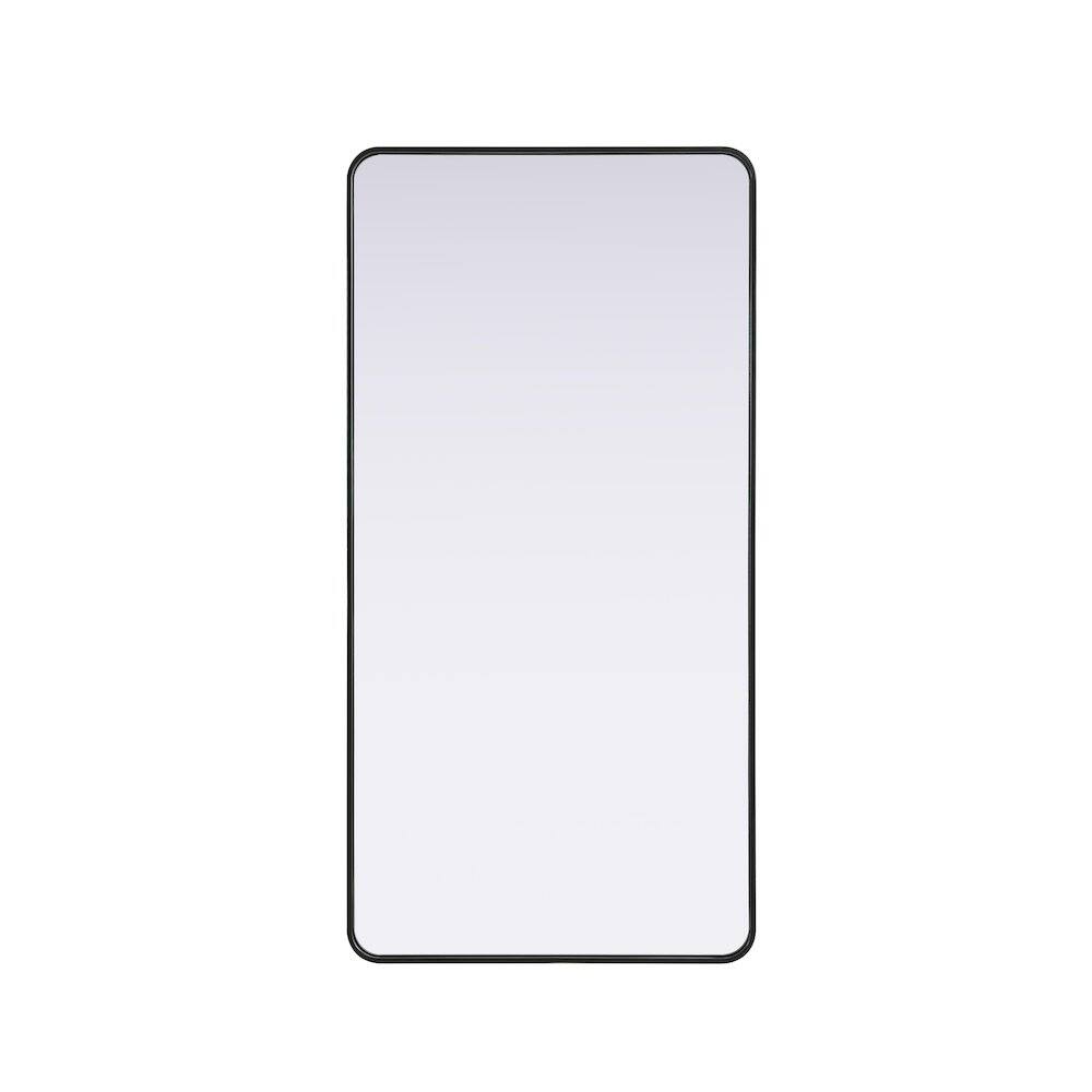 Alt View 8. Elegant Decor - Contour Metal Rectangle Mirror 30x60 in Black - Black.