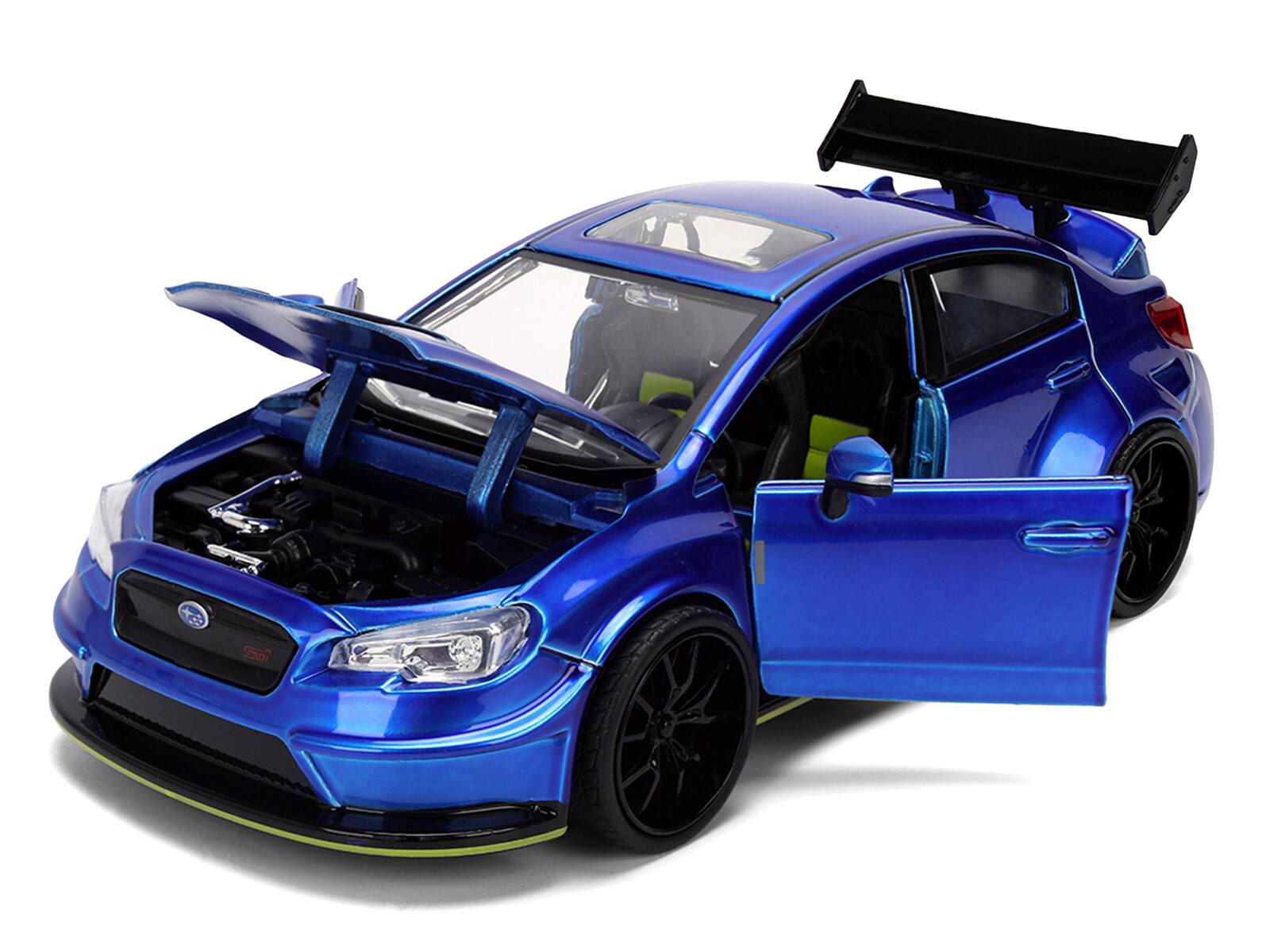 Alt View 1. Jada - 2016 Subaru WRX STI Widebody Blue Metallic "JDM Tuners" Series 1/24 Diecast Model Car by Jada.