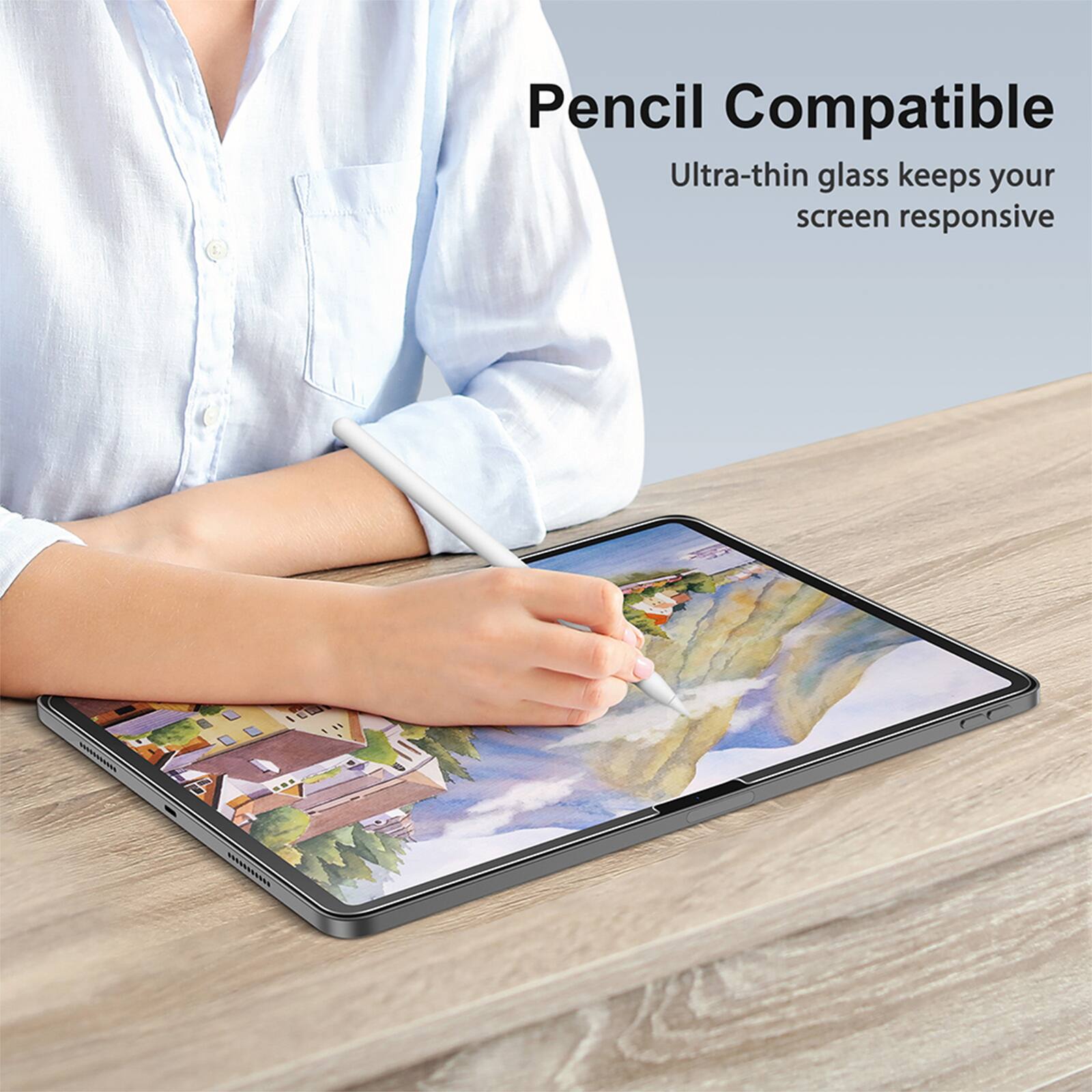 Pencil Compatible Ultra-thin glass keeps your screen responsive.