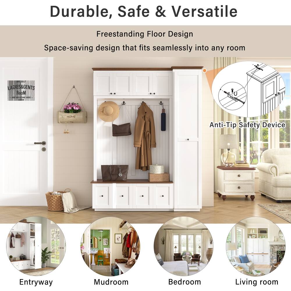 Durable, Safe & Versatile  
Freestanding Floor Design  
Space-saving design that fits seamlessly into any room  

EST/2017 LADIES&GENTS ROOM ARE WELLOOKE MIRE  
HOME  

Anti-Tip Safety Device  

Entryway  
Mudroom  
Bedroom  
Living room