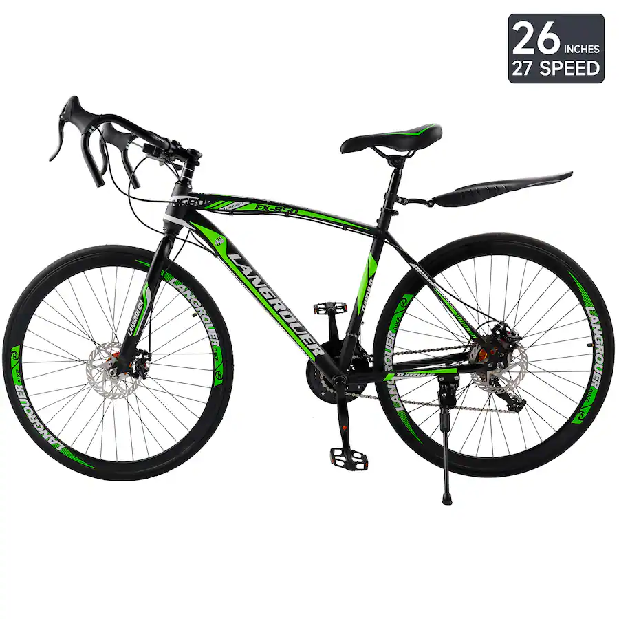 Topteng 26 Inch Road Bike For Adult 27 Speed,Double Disc Brakes,High ...