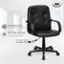 The image features a black office chair with a 360-degree swivel for multi-tasking convenience. The chair is adjustable in terms of seat height, allowing the user to choose the most comfortable position. Additionally, the chair has a gas spring cylinder for adjustable height, providing a range of options for the user.
