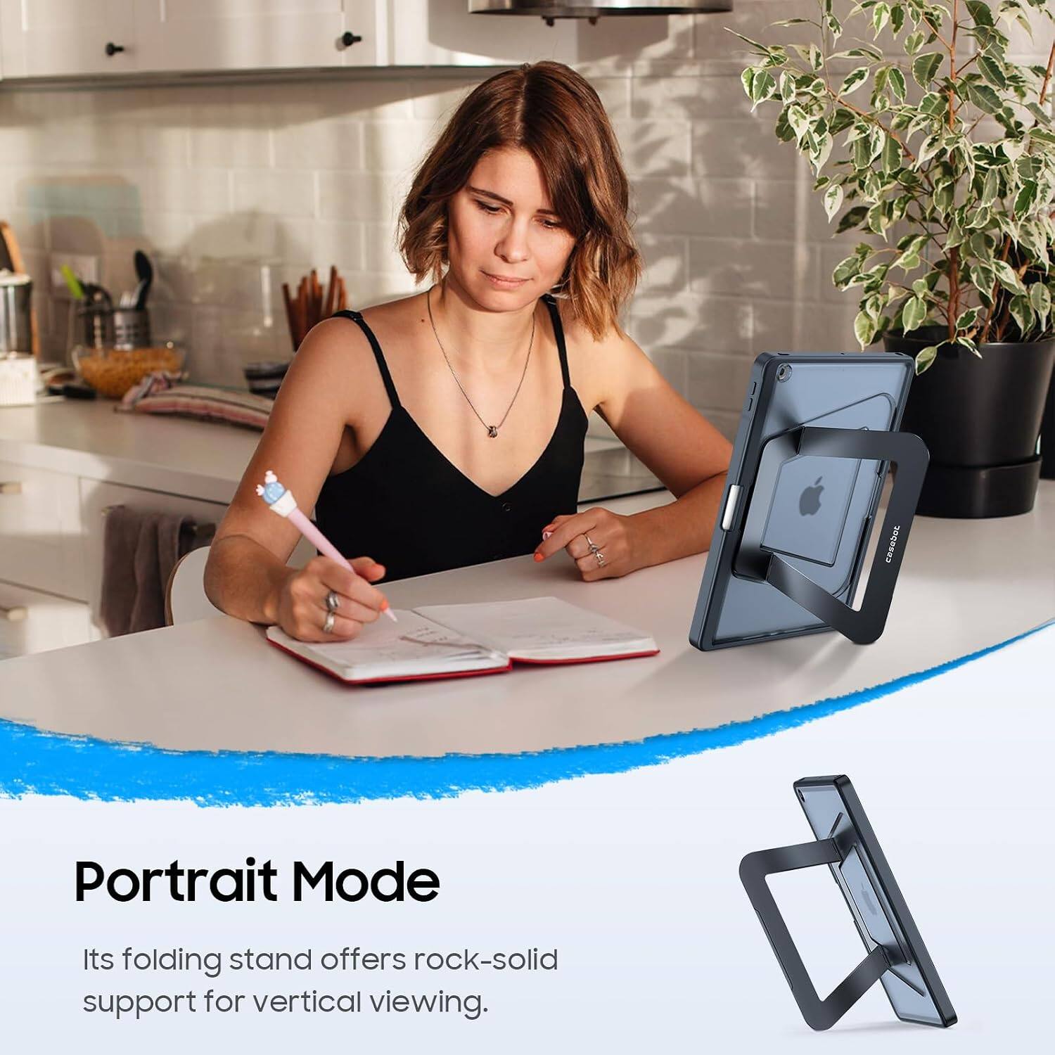 Portrait Mode  
Its folding stand offers rock-solid support for vertical viewing.