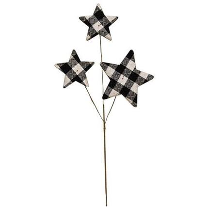 Front. BreeBe - *Black & White Plaid Star Pick 14" - Multi.