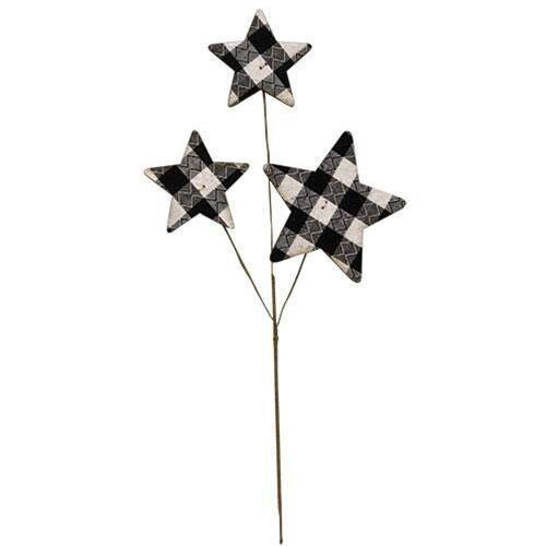 Front. BreeBe - *Black & White Plaid Star Pick 14" - Multi.