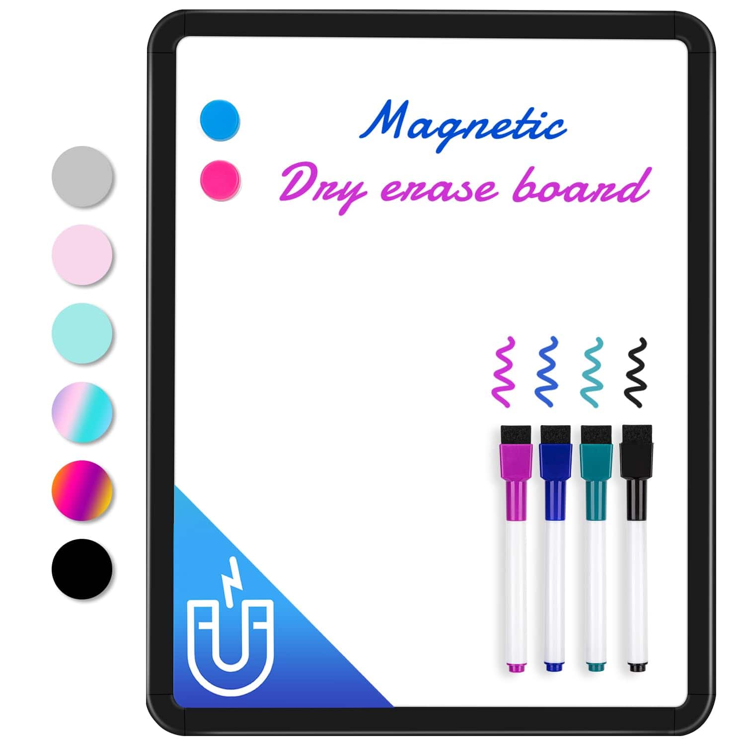 Stylel Star - Small White Board Dry Erase 14'' X 11'' Magnetic Mini Whiteboard With Markers For Students Fridge Wall Locker Magnetic
