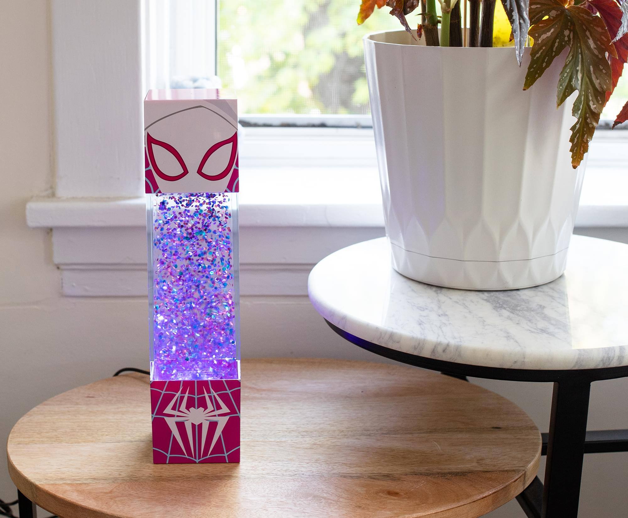Alt View 4. Ukonic - Marvel Spider-Gwen USB Powered Glitter Motion Light | 12 Inches Tall - Purple.