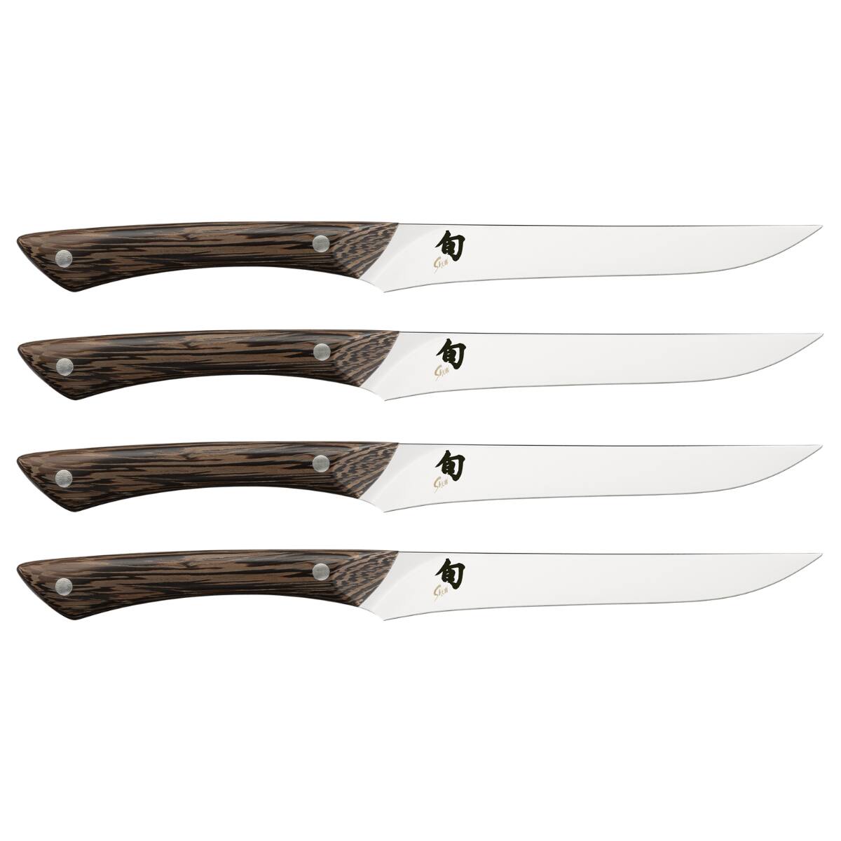 Front. Shun - 4 Piece Shima Steak Knife Set.