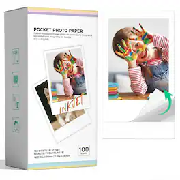 PRIMEPLUS - Photo Paper & Ink Cartridges Combo for Pocket Printer, Self-Adhesive Waterproof, Easy Peel