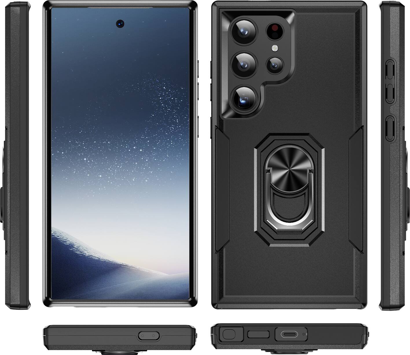 Alt View 13. SaharaCase - ArmorPro Kickstand Case for Samsung Galaxy S24 Ultra - Scorpion Black.