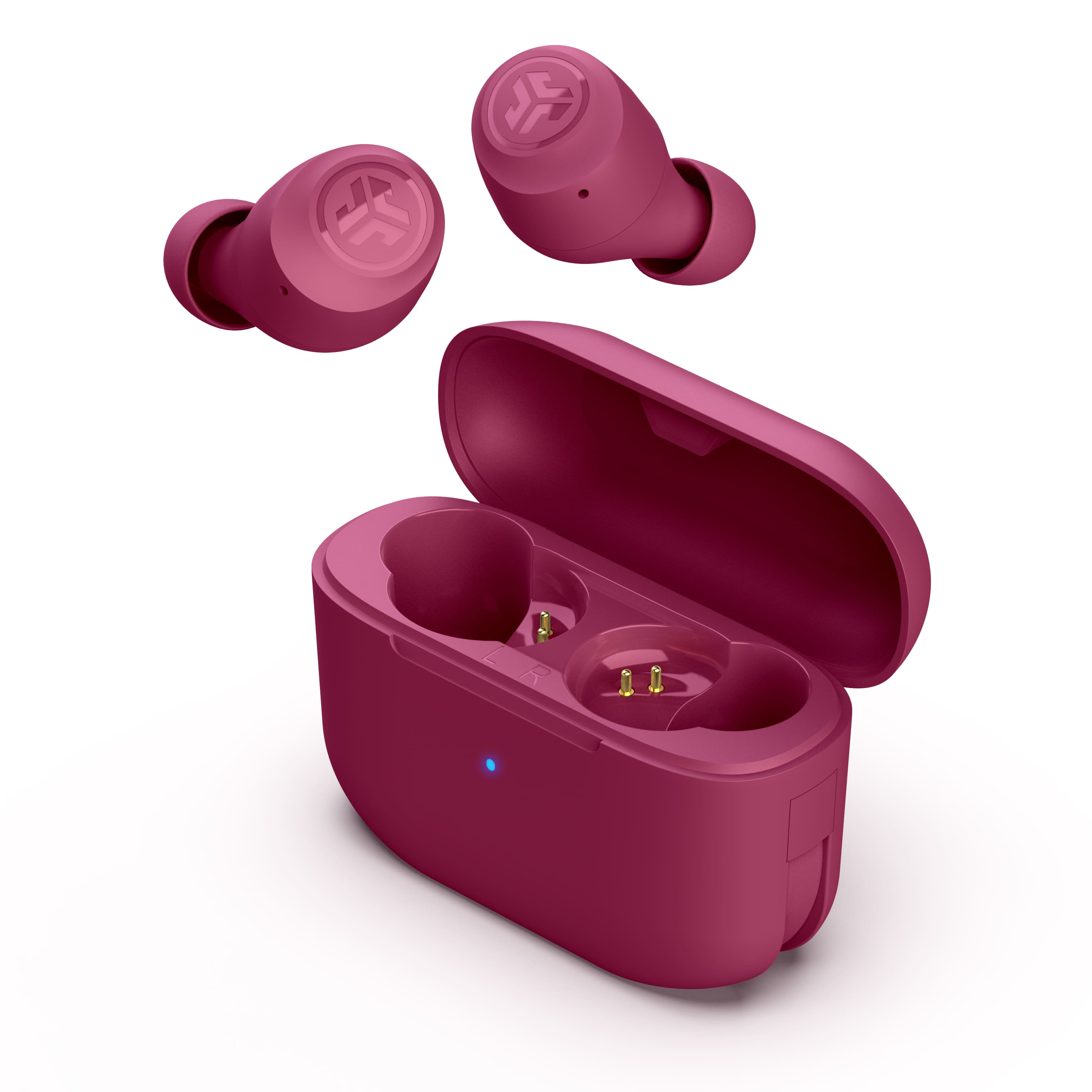 Front. JLab - GO Air POP True Wireless In-Ear Headphones - Dark Pink.