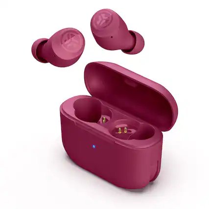 Front. JLab - GO Air POP True Wireless In-Ear Headphones - Dark Pink.