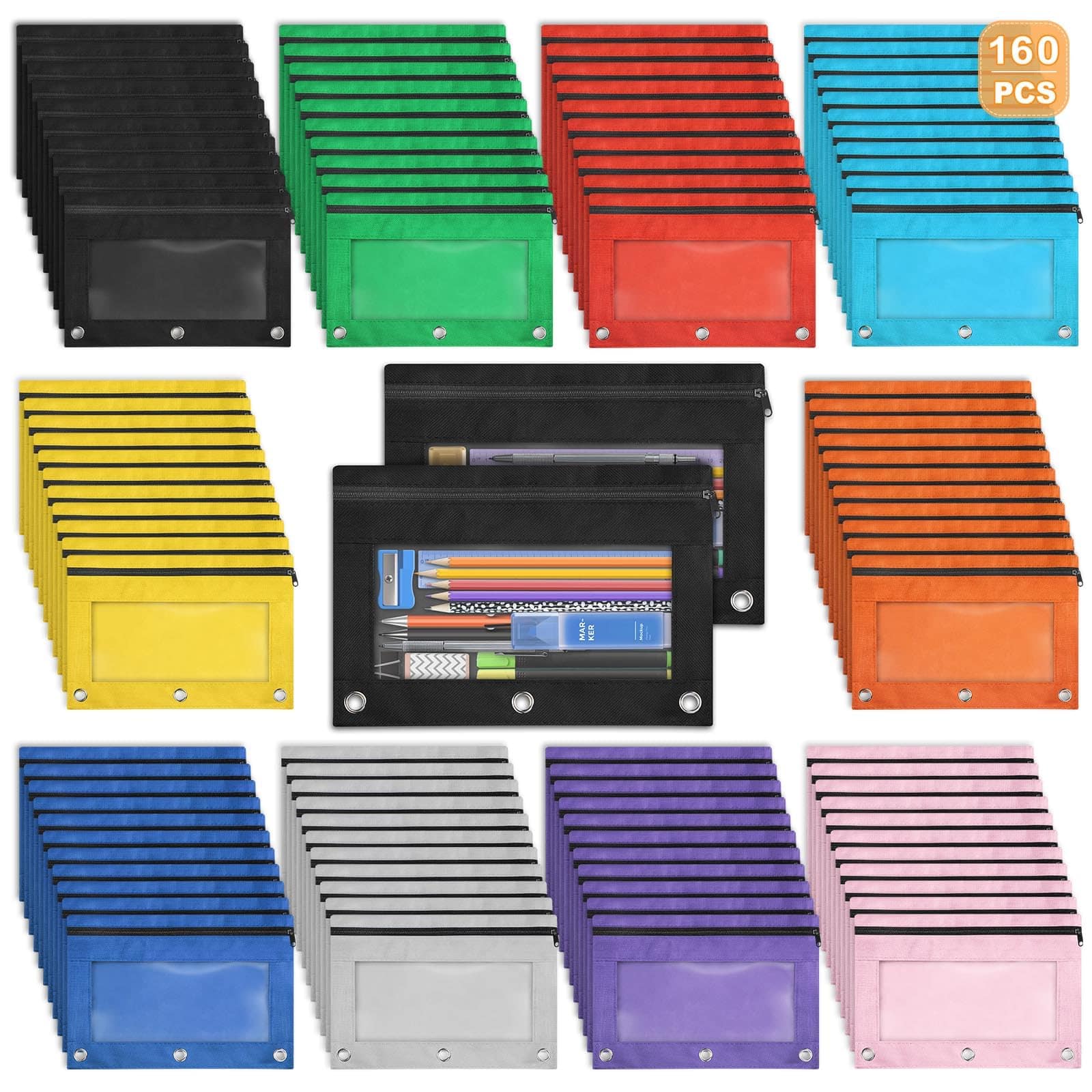 Paradigms Interiors - Super Pencil Pouch Bulk will recevie pack pencil pouch ring - Multicolor-160