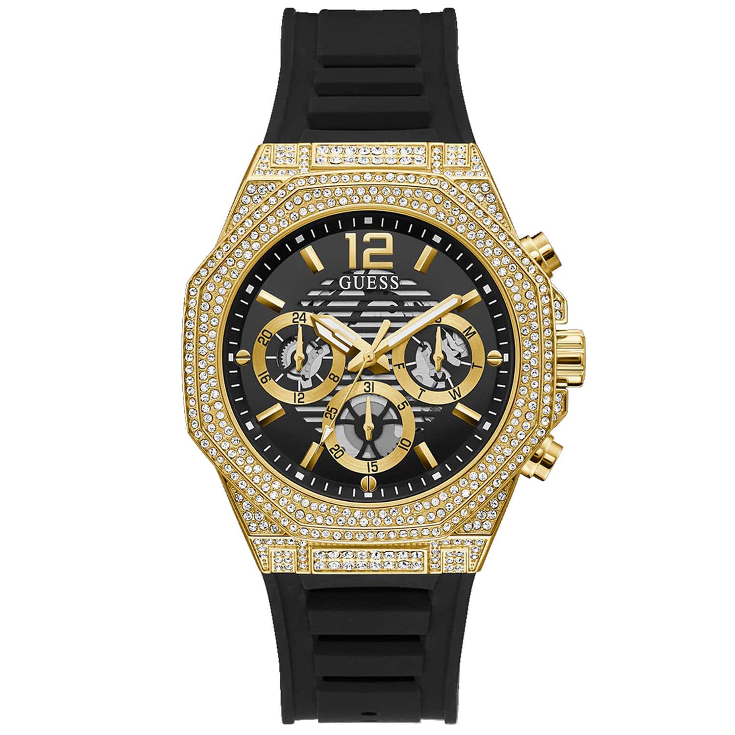 Guess - Men's Momentum Gold Tone Multi-function Dial Watch - GW0518G2 - Black