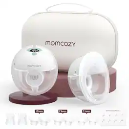 Momcozy - BP074-GE00BA M5 Wearable Hands-Free Breast Pump, Double-Sealed Flange 24mm, 3 Modes & 9 Levels Electric, 2 Pack - Green