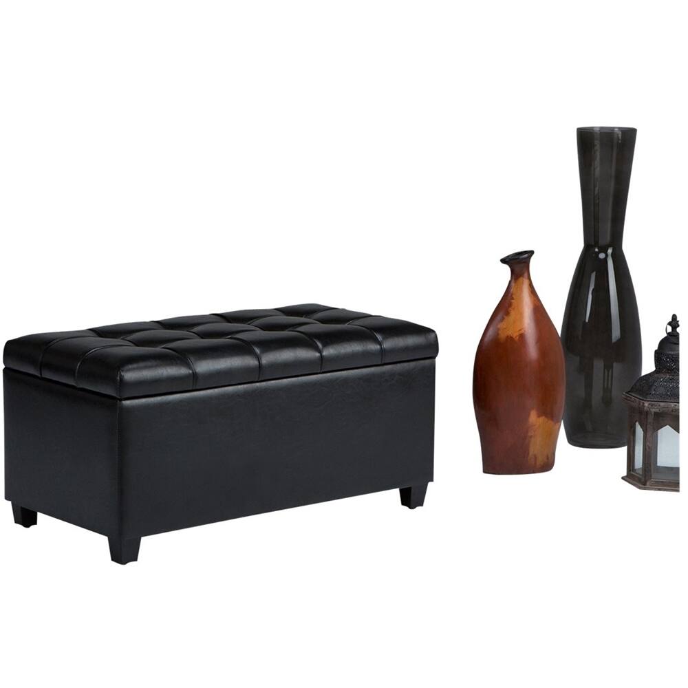Alt View 14. Simpli Home - Sienna Storage Ottoman Bench - Midnight Black.