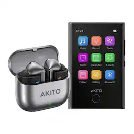 Akito - X-POD Smart Bluetooth MP3 Player with Wireless Earbuds and Charging Case