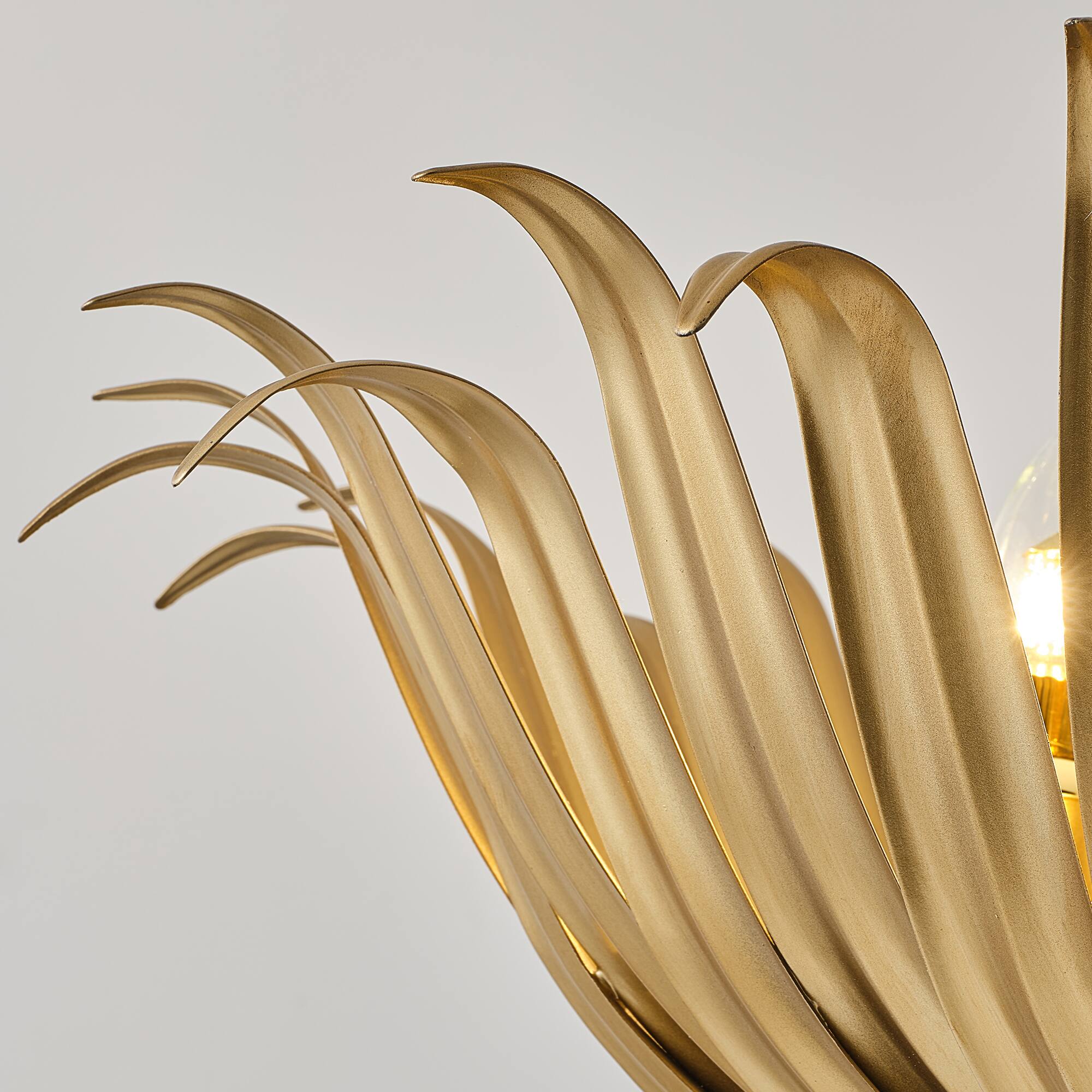 Alt View 8. Parrot Uncle - 23.6 Inch Modern Flower 6 Light Ceiling Hanging Fixture with Adjustable Chain Pendant - Gold.