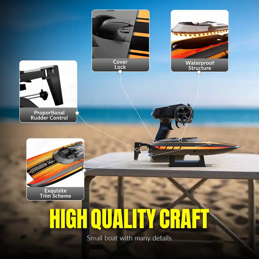 Boat Without Rudder Topteng Remote Control Boat – Self Righting, 30mph, Dual Batteries, 20 ...