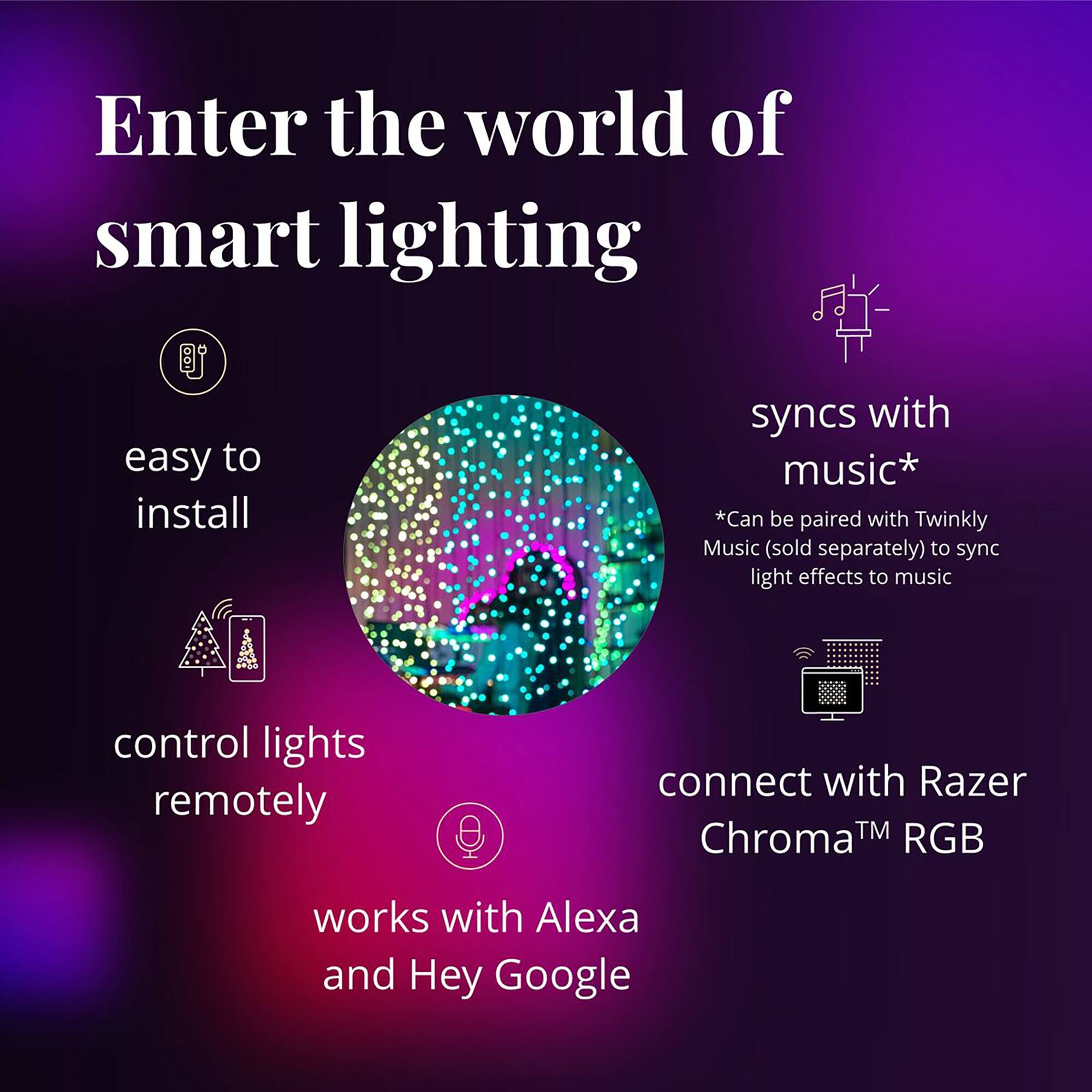 Alt View 28. Twinkly - Smart Light Curtain 210 RGB + LED Generation II - Multi.