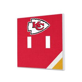 Keyscaper - Kansas City Chiefs Diagonal Stripe Double Toggle Light Switch Plate - Multicolor