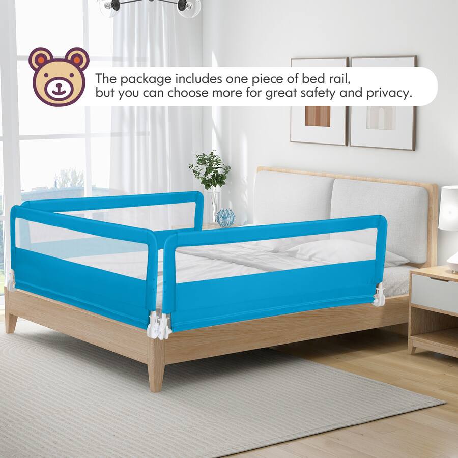 Privacy Bed Rails Gymax 59'' Breathable Baby Children Toddlers Bed Rail Guard Safety ...