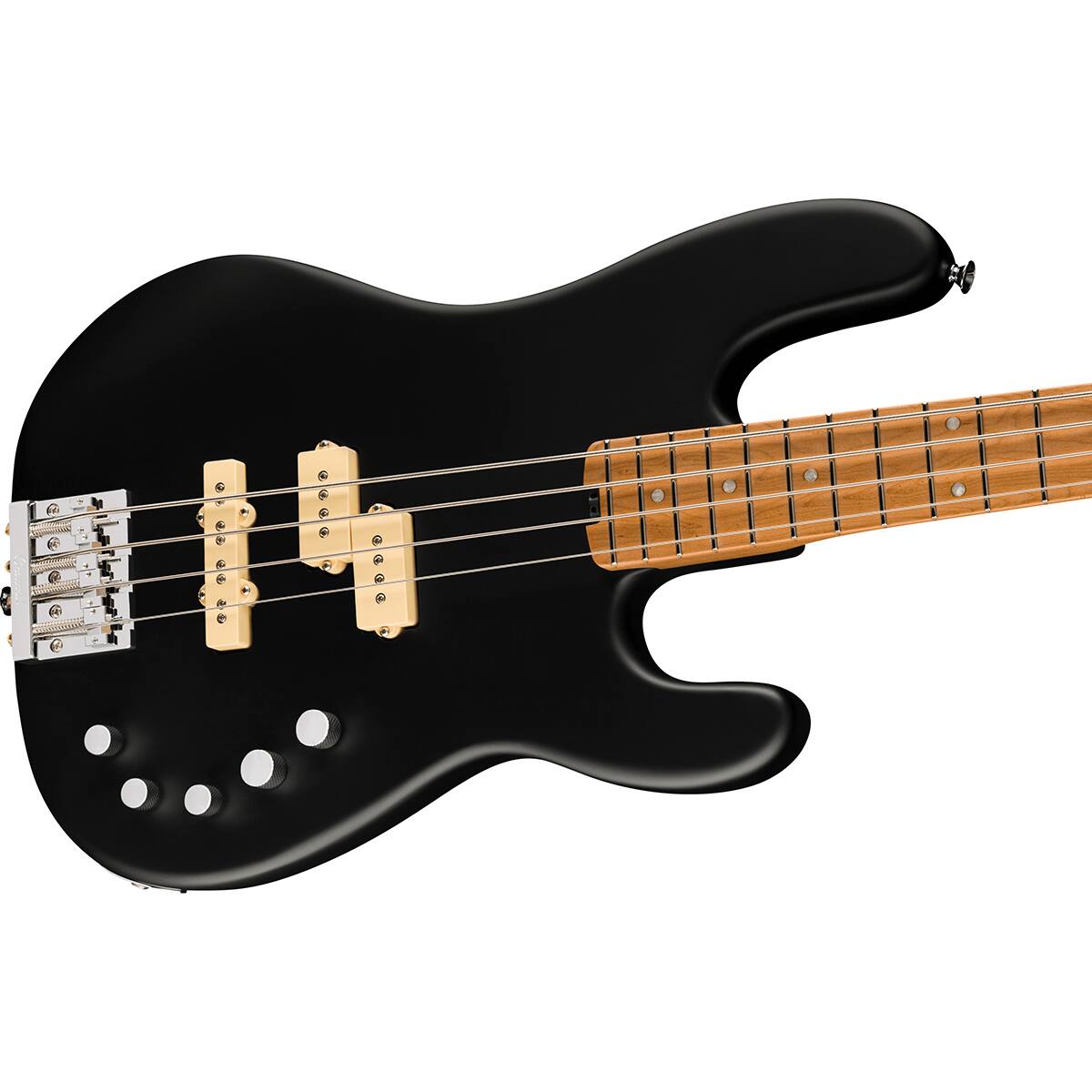 Alt View 3. Charvel - Charvel Pro-Mod San Dimas PJ IV Bass Guitar, Caramelized Maple Fingerboard, Satin Black.
