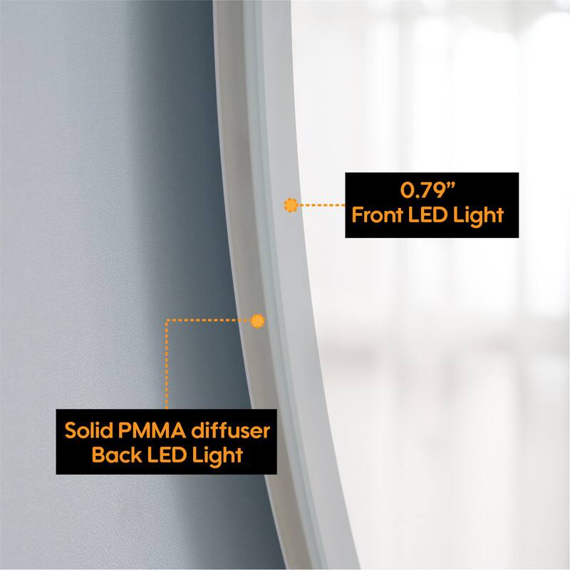 0.79" Front LED Light  
Solid PMMA diffuser  
Back LED Light