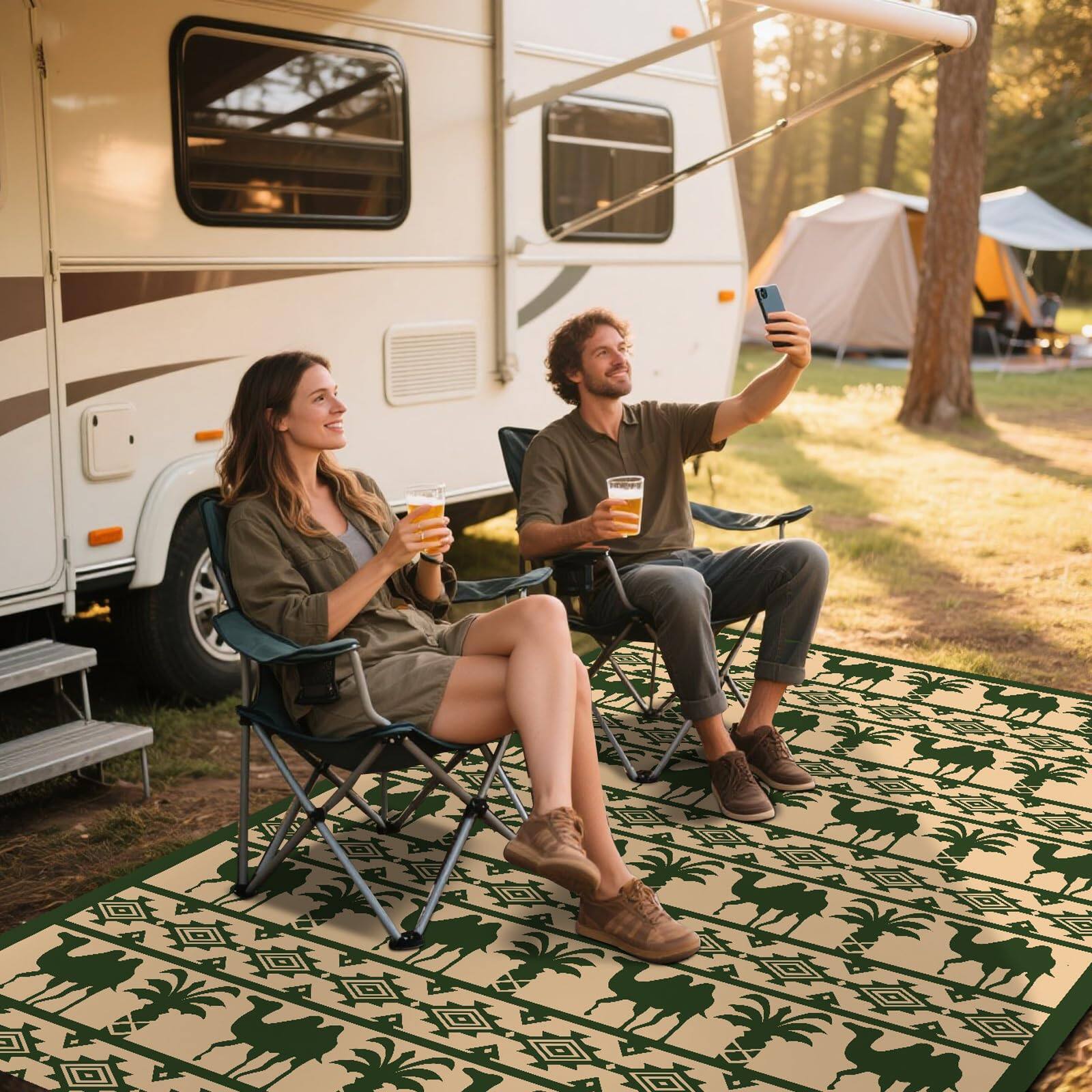 Alt View 3. Reds Spade - Feet Plastic Tropical Outdoor Rug Stain Resistant Waterproof Reversible Patio Fade Camping Portable Durable... - Houndstooth-5x8 Feet.