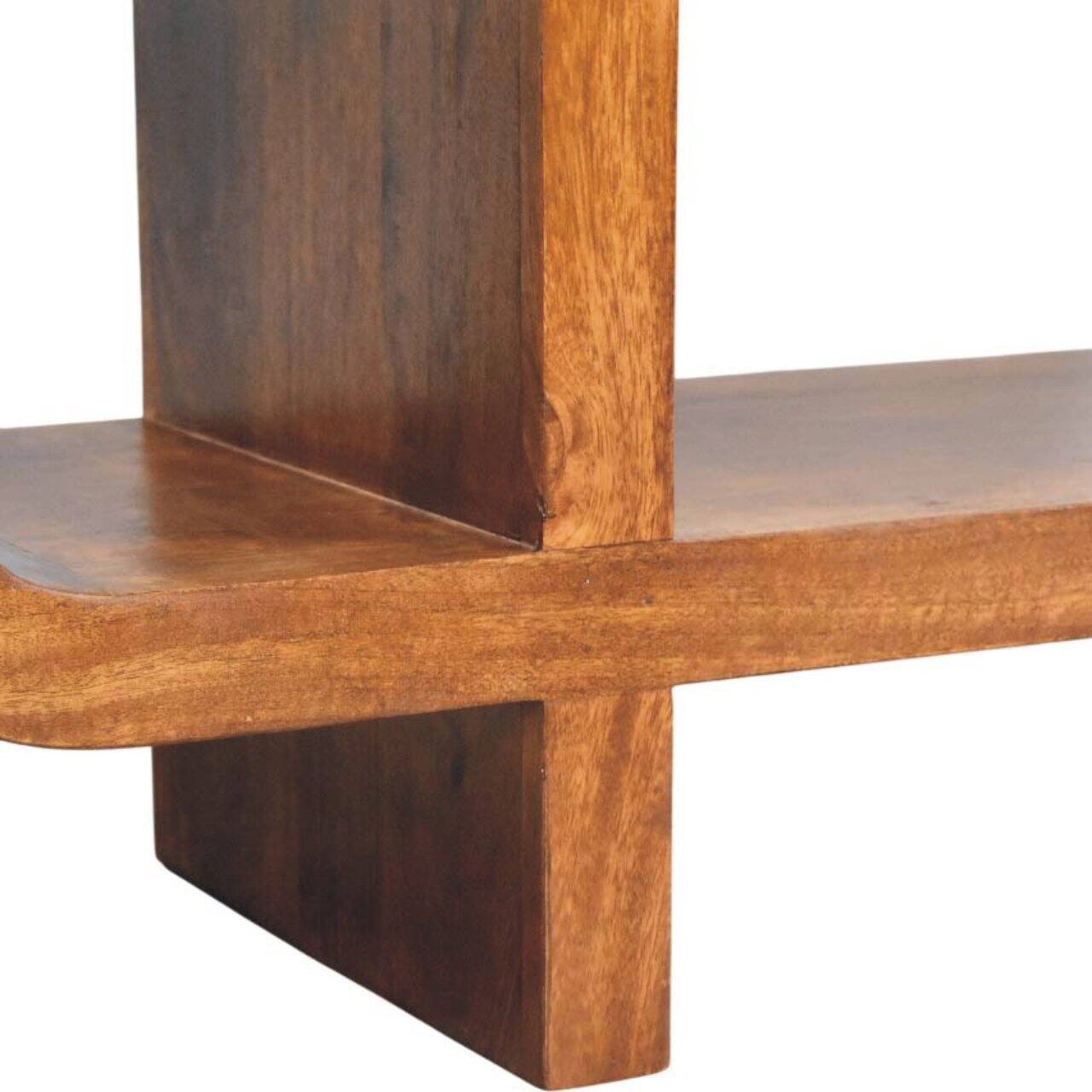 Alt View 4. Artisan Furniture - Artisan Furniture Solid Wood Orion Curved Chestnut Media Unit, Open Shelves, Dark Brown - Dark Brown.