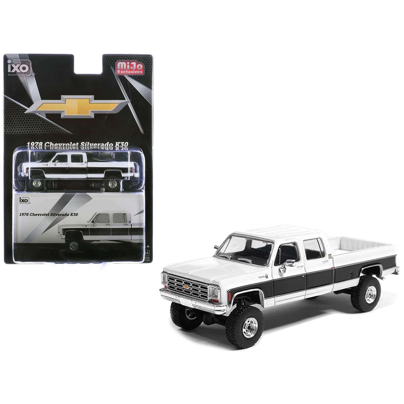 1978 Chevrolet Silverado K30 Crew Cab Pickup Truck White and Black 1/64 Diecast Model Car by IXO Models price history on PriceWatchPro