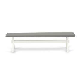 East West Furniture - X-Style Mid Century Modern Dining Bench with Solid Wood Seat - Brown