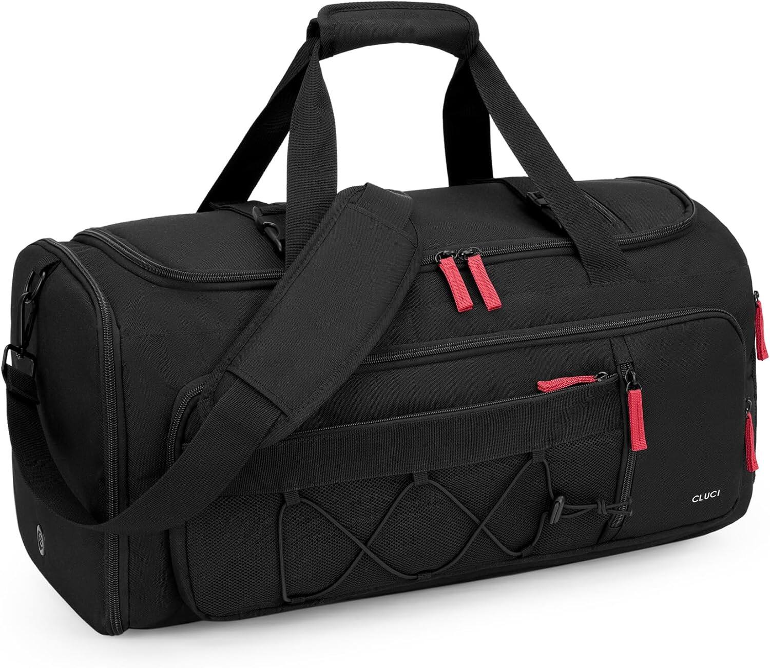 Vulpecula Spade - Gym Bag for Men & Women, 35L Convertible Travel Sports Duffel Backpack with Shoe Compartment - 1-Black