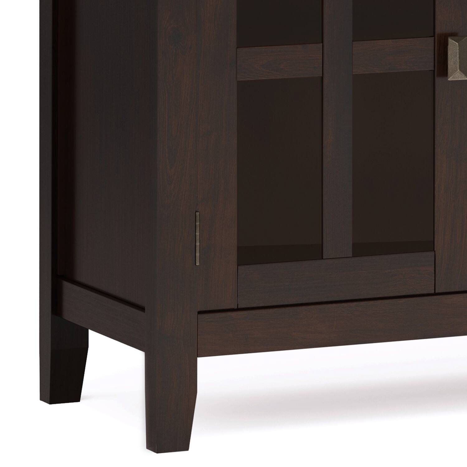 Alt View 8. Simpli Home - Artisan Solid Wood Large 4 Door Sideboard Buffet in Dark Chestnut Brown - Dark Chestnut Brown.