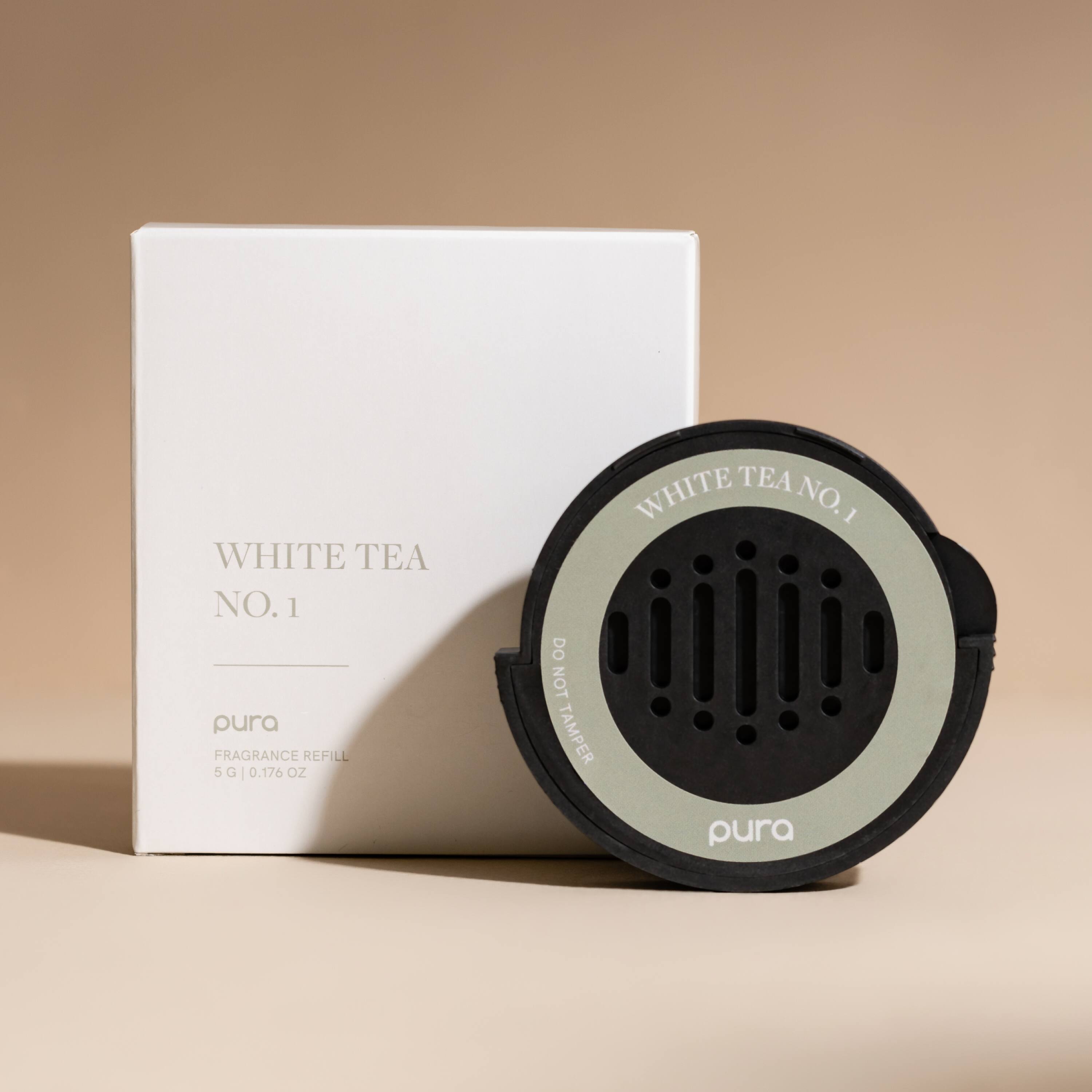 WHITE TEA NO. 1  
pura  
FRAGRANCE REFILL  
5 G | 0.176 OZ  

WHITE TEA NO. 1  
DO NOT TAMPER  
pura