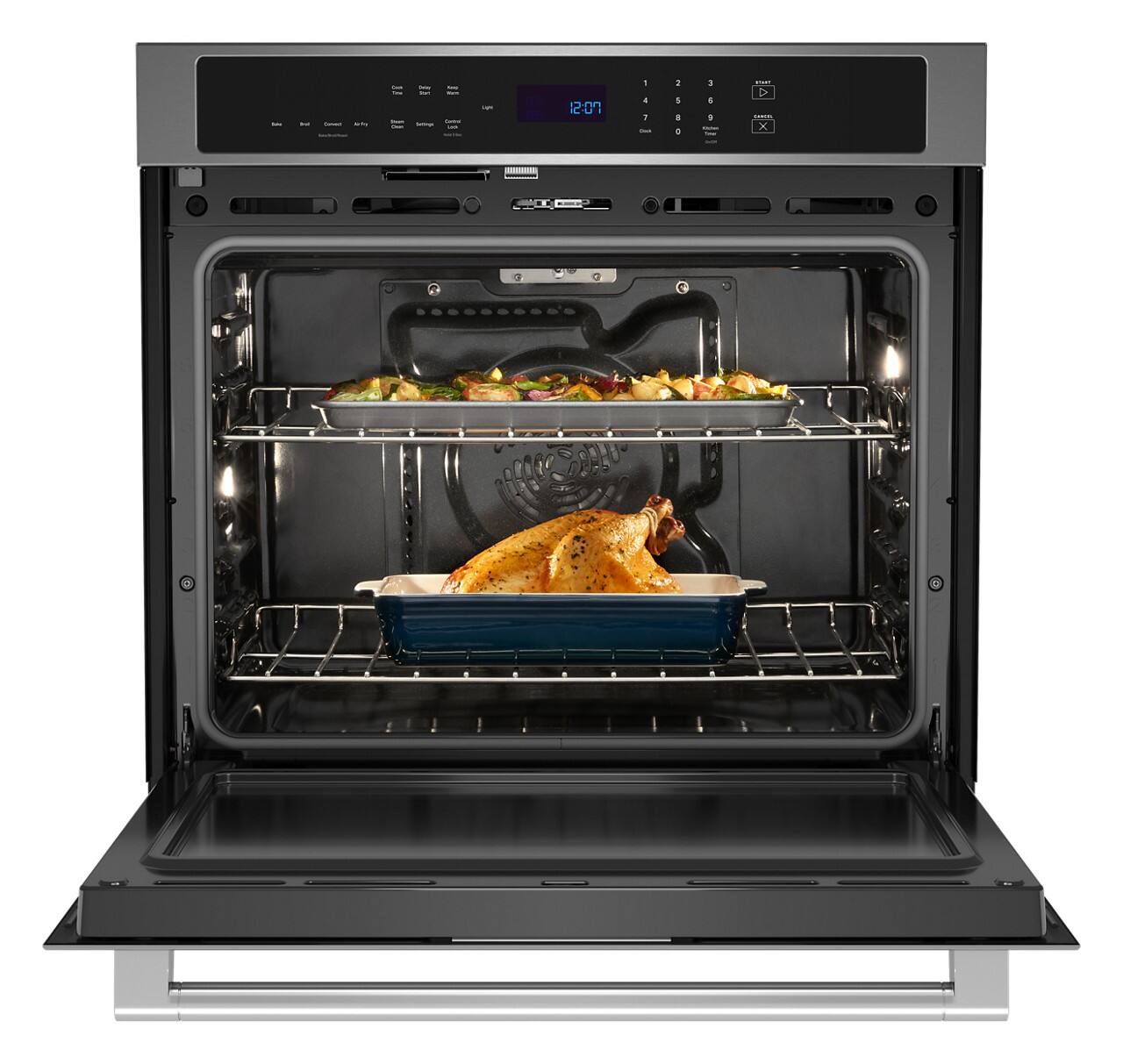 Alt View 7. Maytag - 30-Inch Wide Single Wall Oven with EvenAir TRUE Convection System - 5.0 Cu. Ft. - Fingerprint-Resistant Stainless Finish.