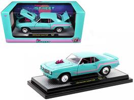 M2 - 1969 Chevrolet Camaro Z/28 Light Blue with Pink Stripes "Pro Street" Limited Edition to 6250 pieces Worldwide 1/24 - Light Blue And Pink